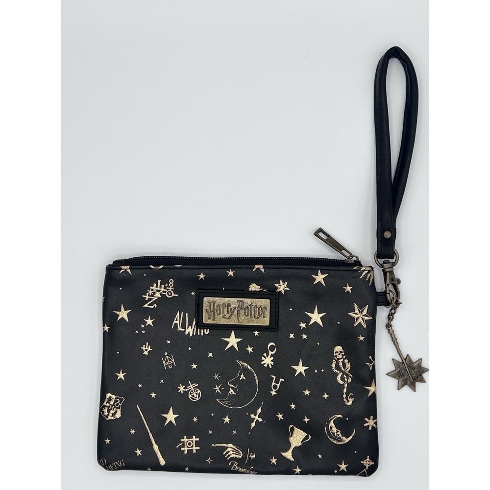 Black and Gold Harry Potter Wristlet With Bag Charm NWOT
